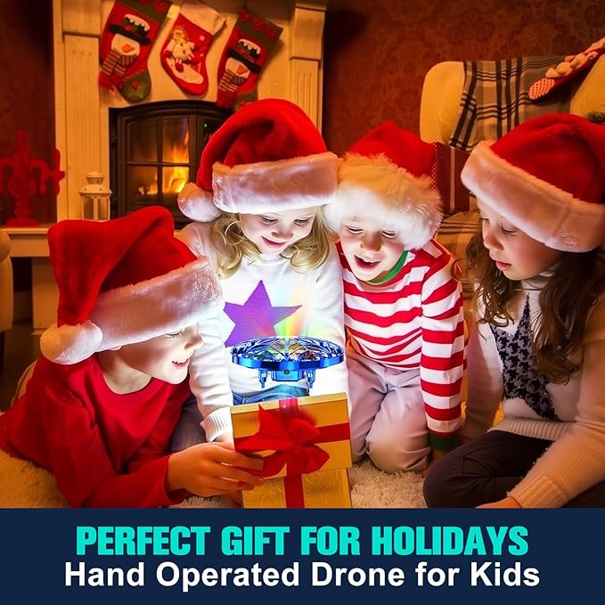 Hand Operated Drone Toy for Kids - Easy Fly Hover Drone with AI Motion Sensor, Rechargeable Drones for Kids 8-12 & 6-8, Safe Mini Quadcopter with Auto Hover, 360 Flip/Roll, Perfect Boys Girls Drones for Age 4-6-8-12 Birthday Gifts