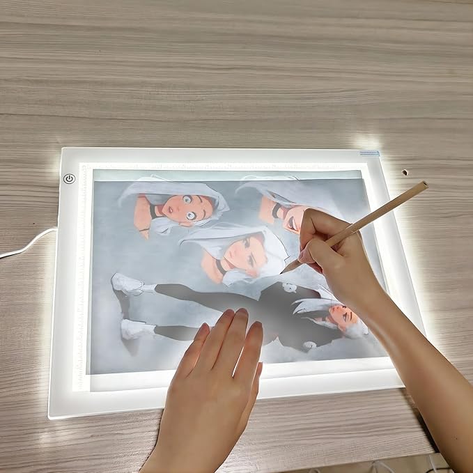 YINGWOND B4 Artist Tracing Light Box Board with Internal Cord, 14.2 * 10.6 in, 3 Levels of Brightness, Ultra-Thin 8000LUX Light Pad for Diamond Painting Weeding Vinyl