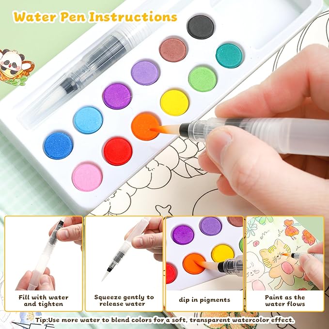 Paint with Water Coloring Books for Kids Ages 3-5, 4-8 – Cute Coloring Book for Teens,Arts and Crafts for Kids Ages 3 4 5 6 7 8+, Birthday Gift Toys for Girls Boys,Travel Toys -Rabbit