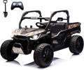 sopbost 24V 10Ah Ride On Toys for Big Kids to Drive 2 Seater Ride On Car with Remote Control Battery Powered Side by Side UTV with Large Dump Bed, 4x75W Motors, Camouflage Black
