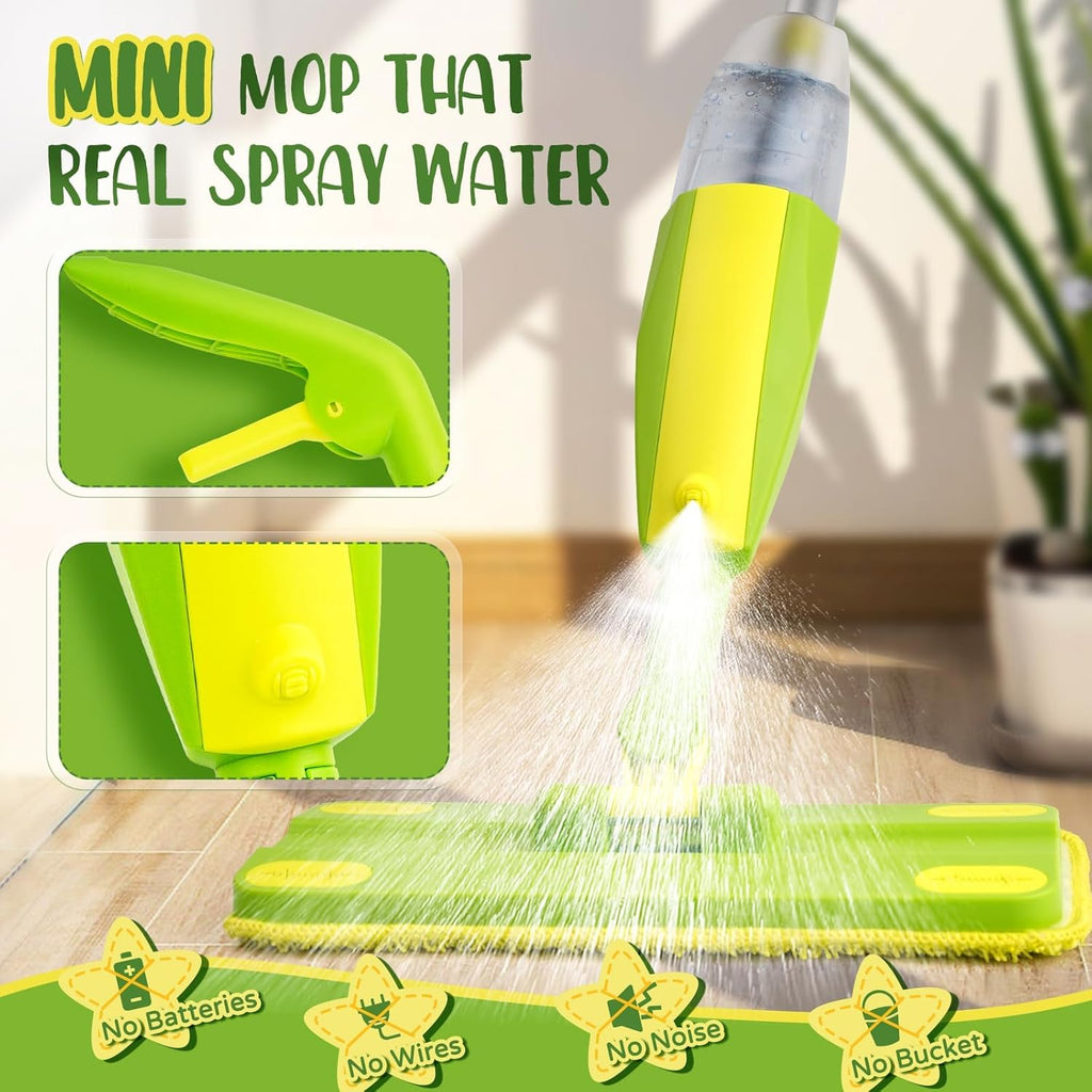 Toddler Spray Mop-Montessori Toys Mini Size Cleaning Mini Mop That Really Spray -Kid Pretend Play Toys Gift for Toddlers Girls Boys