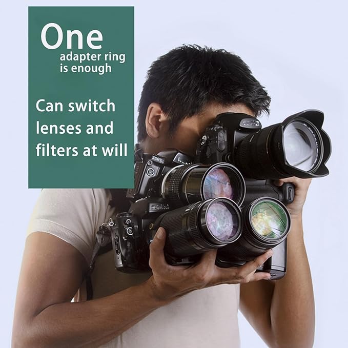 37mm Lens to 62mm Camera Lens Adapter 37mm to 62mm Step Up Ring Adapter Ring for All Brands of UV ND CPL, with Premium Lens Wiping Cloth 2 Pack (37mm-62mm)