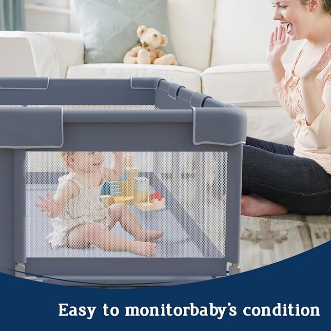 Baby Playpen 74x50 Inch, Playpen for Babies and Toddlers, Play Pen Pin Indoor Outdoor Baby Play Fence