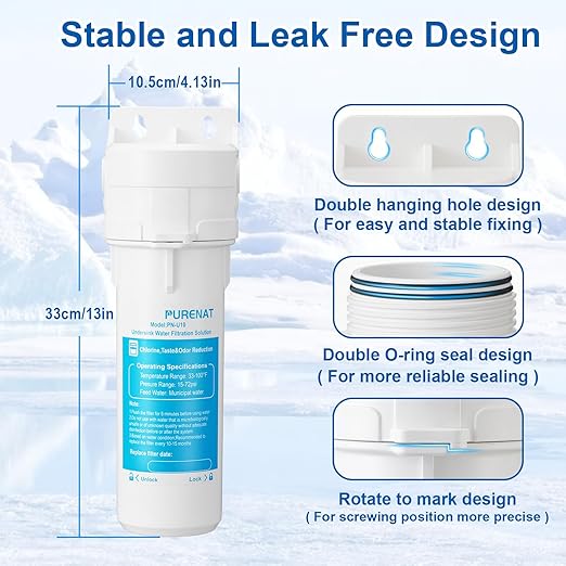 Under Sink Water Filter System - Fast Flow Under Counter Water Filter Direct Connect to Kitchen Faucet,10" Universal Replacement Filter(Lower Cost),Highly Effective Reduces Chlorine,Bad Taste&Odor