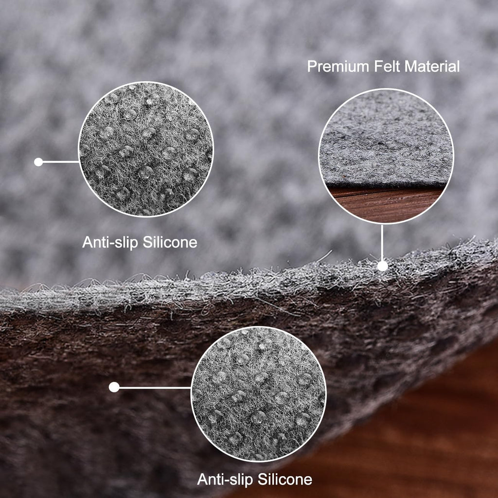 Ultra Strong Anti-Slip Rug Felt Pad 2 x 4 Feet Non Slip Area Gripper, Thin Profile Non Skid Carpet Mat Keep Your Rugs in Place- Gray