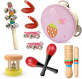 CREPRO Kids Musical Instruments, Orff Wooden Musical Toys for Toddlers 3+, Natural Colors Percussion Instruments Set, Kids Preschool Educational Birthday Gifts