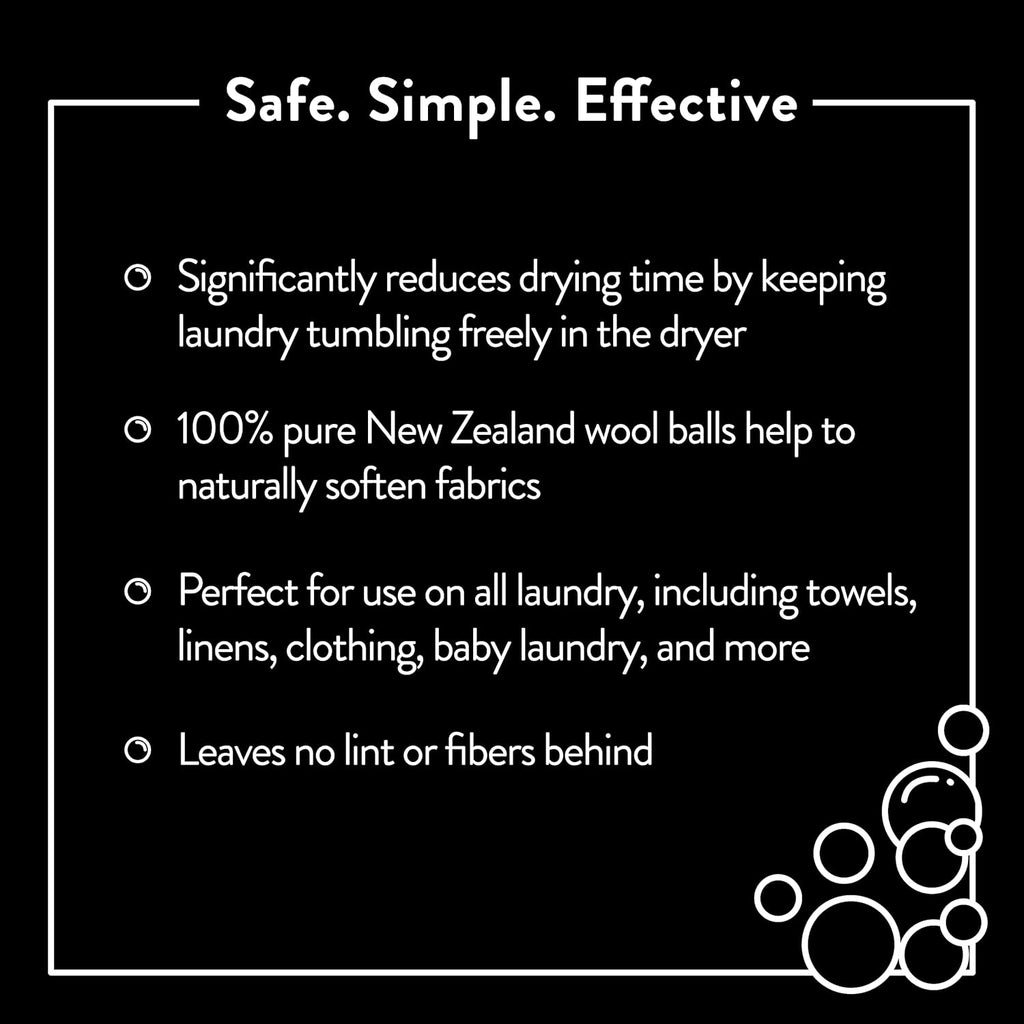 Molly's Suds Wool Dryer Balls | Natural Fabric Softener, Hypoallergenic, Reusable, Unscented, Reduce Drying Time | Large, Mixed Set of 6