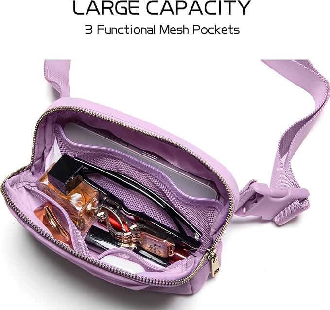 Gitus Gifts for 8 9 10 11 12 Year Old Girls Belt Bag Fanny Pack Crossbody Bags with Initial Letter Patch Cute Stuff Birthday Gifts for Teen Girls Women Personalized Trend Stuff (Lavender-L)