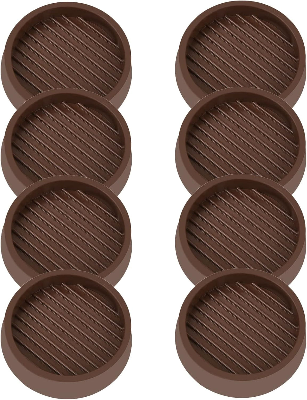 2X2 Round Rubber Caster Cups, Non Slip Furniture Pads, Anti-Slip Gripper, Anti Skid Furniture Feet, Anti Slide Floor Protector for Bed Couch Table Chair Stoppers (Brown, 8 Pack)