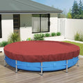 ECOOPTS 9 ft Round Pool Cover for Above Ground Pools, Swimming Pool Cover Protector Winter Safety Cover (Red)