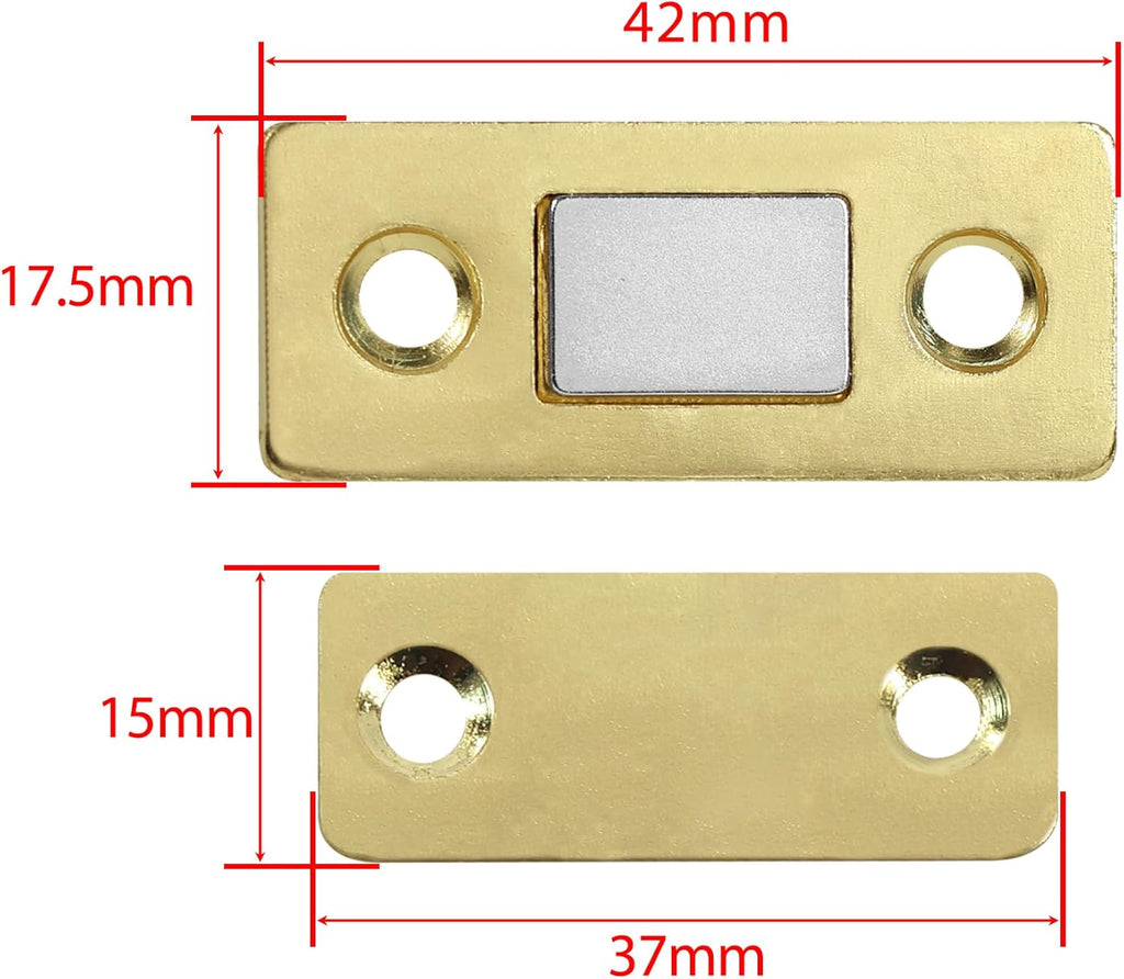 Cabinet Magnetic Catch, 20 Pack Gold Ultra Thin Magnetic Cabinet Door Catch, Adhesive Cabinet Magnets for Kitchen Drawer Cabinet Door Closet, Concealed Strong Magnetic Cabinet Latch