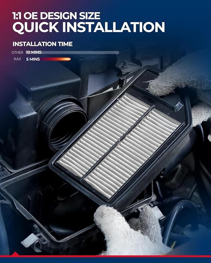 KAX Engine Air Filter, CA9600 Replacement for Accord V6 (2003-2007), RL (2005-2008), TL (2004-2006), Rigid Panel