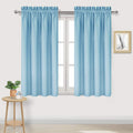 DWCN Blackout Curtains Thermal Insulated Energy Saving Bedroom and Kitchen Curtains Window Treatments, W 38 x L 45 Inch, Set of 2 Light Blue Rod Pocket Drapes