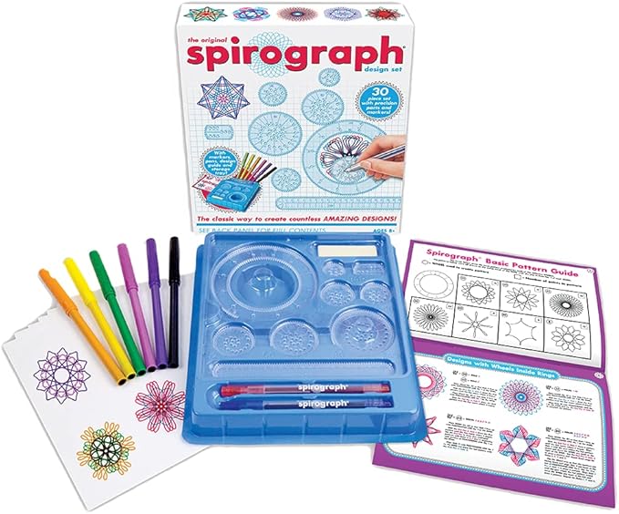 Spirograph Design Set Boxed - Arts and Crafts, Kids Toys, Art Supplies, Craft Supplies, Drawing Kit, Spiral Art, Reproduction of Classic Gear Design Kit, Pens, Design Sheet Included, Ages 8+