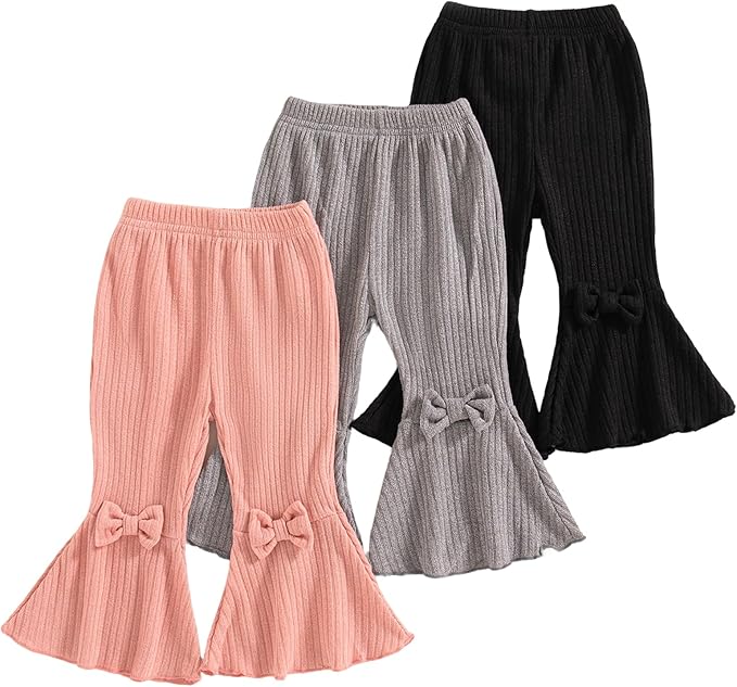 Mioglrie Baby Girls Pants Toddler 3 6 9 12 18 24 Months Leggings Newborn Girls Flared Leggings Infant Bell Bottom Pants