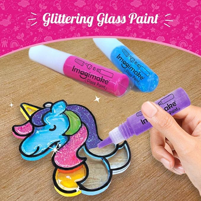 Imagimake Window Art Princess | Suncatcher Kit | Arts and Crafts for Kids Ages 8-12 | Girls Toys Age 6-8 | Unicorn Gifts for Girls Age 6-8 | 5 Year Old Girl Gift | 8 Year Old Girl Birthday Gift