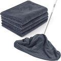 4 Pack Extra Large Microfiber Cleaning Cloths 20"x30", Lint-Free Reusable Towels for Home, Glass, Windows, Office, Kitchen, Bathroom – Gray