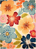 Handmade Wool Floral Area Rug for Living Room | Elegant Flower Garden Design, Soft, Thick and Durable | Bedroom, Dining Room & Home Decor Carpet (6' x 8', Floral J)