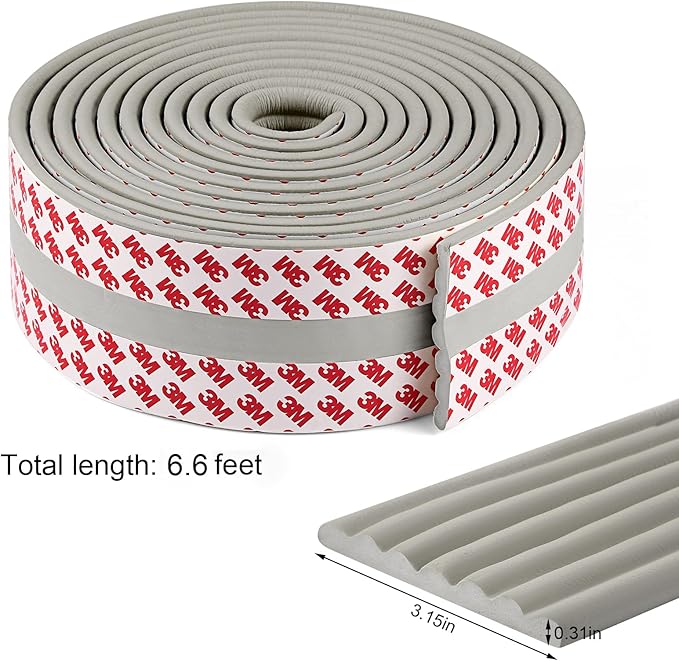 Baby Proofing Edge Protector 6.6 feet with 3M Strong Adhesive Pre-Taped, Baby Proof Padding Extra Wide Edge Safety Guards for Sharp Edges, Table, Desk- Grey