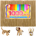 Iooleem 1000pcs Light Brown Pipe Cleaners, Chenille Stems, Pipe Cleaners for Crafts, Pipe Cleaner Crafts, Art and Craft Supplies.