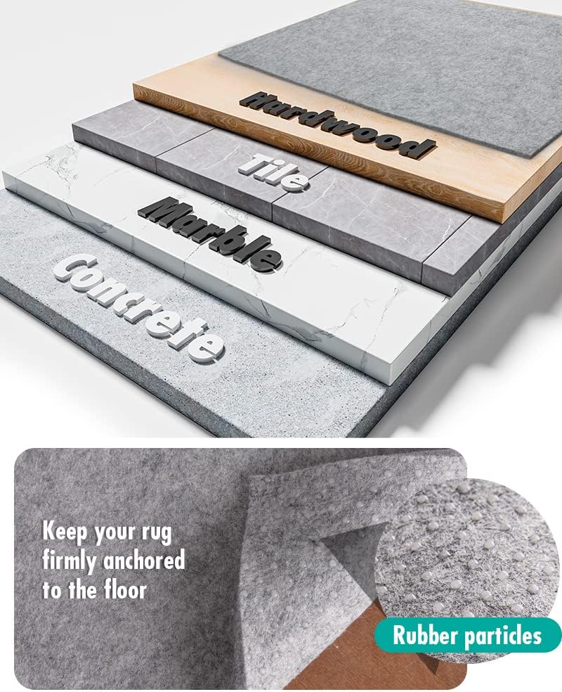Non Slip Rug Pad Gripper - 2x10 Feet 1/4” Extra Thick Felt Under Rug for Area Rugs and Hardwood Floors,Super Cushioned Non Skid Carpet Padding
