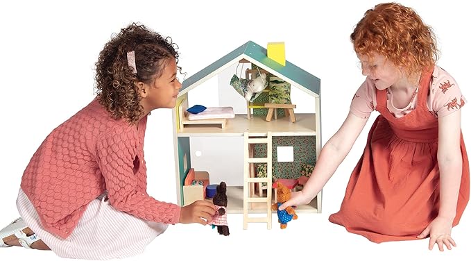 Manhattan Toy Little Nook 19-Piece Wooden Playhouse with Loft for Kids 3 + Year Old and Up