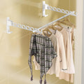 Dr.DJ Wall Mount Coat Hanger Holder White Clothes Drying Organizer Rack Garment Hooks Aluminium Retractable Folding Indoor Wall Mounted Hanger for Laundry Room Bedroom White 2Pack with 80cm Rod