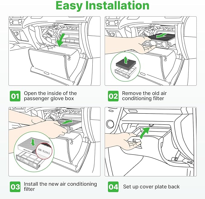 Engine+Cabin Air Filters Set Fit for 2019-2021 Volkswagen Golf 1.4L, 2019-2021 Jetta 1.4L Engine Air Filter Replacement Automotive Accessories CF11643 5QM129620B