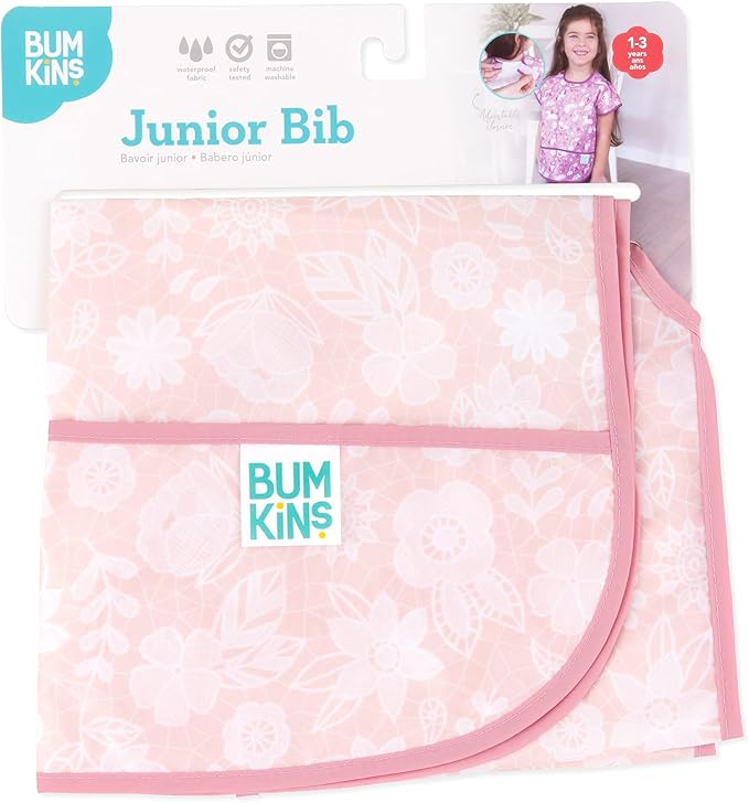 Bumkins Bibs - Toddler Bibs, Waterproof, Large for 1-3 Years, Short Sleeve