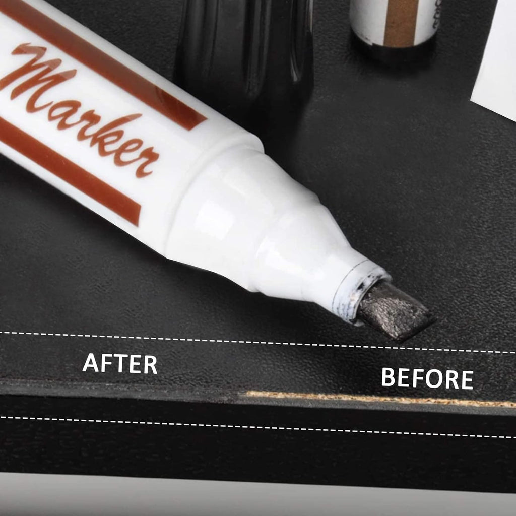 Furniture Repair kit, Wood Scratch Cover Markers*6 and Wax Filler Sticks*6 with Sharpener- 13Pack, Furniture Markers Touch Up Kit for Cover Ups Wooden Floors, Tables, Desks, Carpenters, Stains
