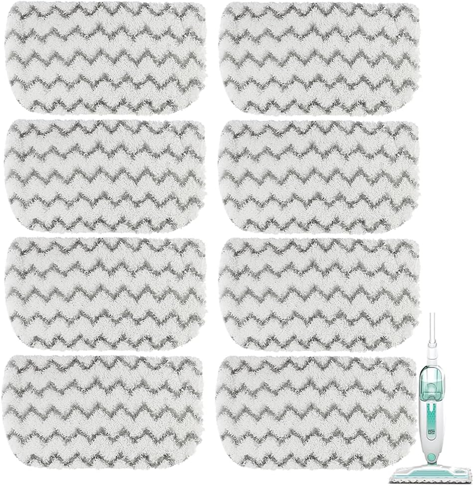 Sgizoku S1000 S2001 Steam Mop Replacement Pads for Shark Steam Mop S1000 S1000A S1000C S1000WM S10001C S1200 & S2001 SteamSpot Steam Mop - Dirt Grip, Washable & Reusable for All Floor Clean - 8Pack