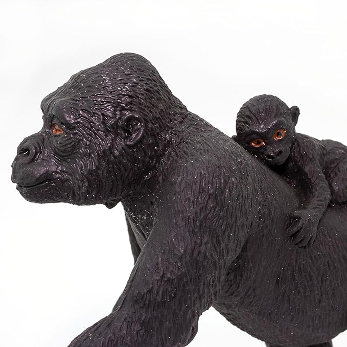Safari Ltd. Lowland Gorilla with Baby Figurine - Lifelike 4.1" Wildlife Figure - Educational Toy for Boys, Girls, and Kids Ages 3+