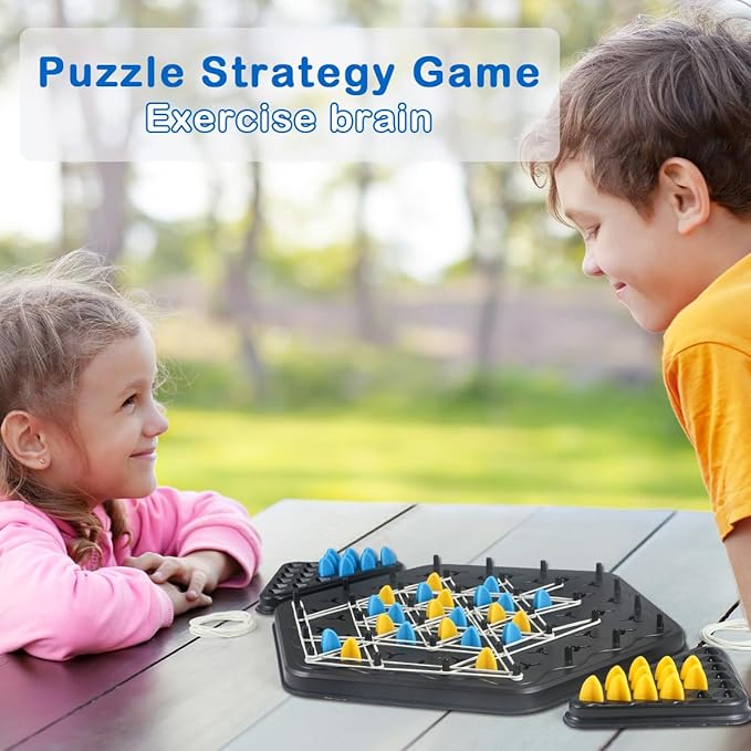 Chain Triangle Chess Game, Geometric Chess Game, Board Games for Family Night, Family Games for Kids and Adults, 2 to 4 Players