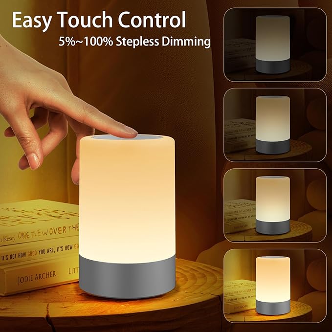G Keni Nursery Night Light for Baby, Portable LED Touch Night Lamp for Kids and Adult, Breastfeeding, Sleep Aid, USB Rechargeable Nursing Lamp, Bedside Dimmable Warm Night Light, Soft Eye Caring