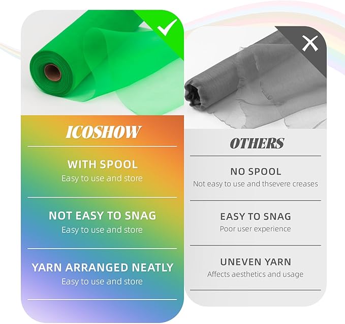 Crystal Organza Fabric Tulle 11 Inch by 50 Yards Sheer Tulle Rolls for DIY Craft Wedding Party Baby Shower Decor Gift Wrapping Party Supplies (Green)
