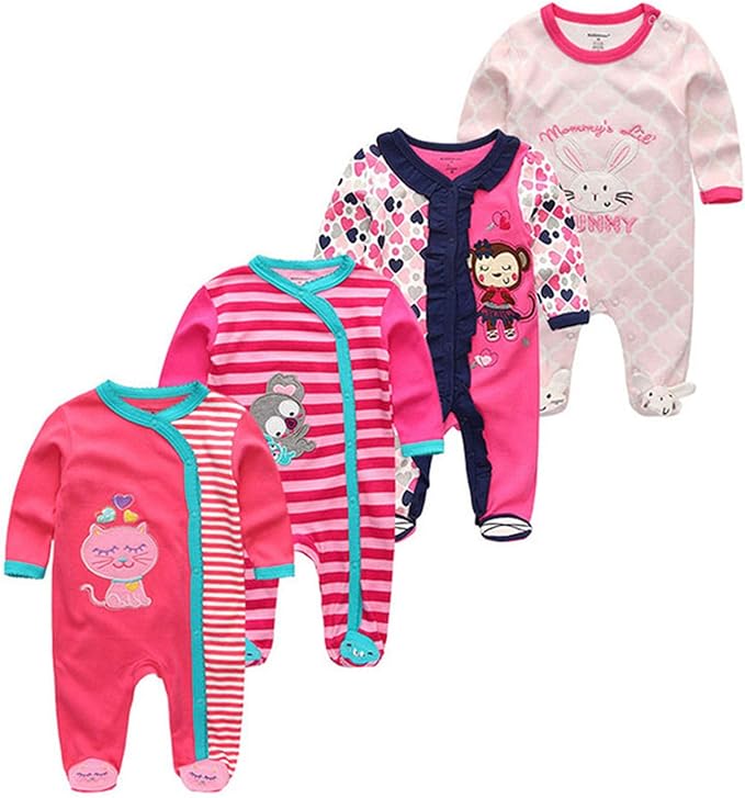 Kiddiezoom Baby and Toddler Boys'Snug Fit Footed One-Piece Romper Jumpsuit Cotton Cotton Footed Outfit
