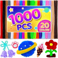 Eppingwin 1000pcs Pipe Cleaners, Multi Colored Pipe Cleaners Craft Supplies, 20 Colors Chenille Stems for DIY Arts Crafts Project (Multi-Colored)