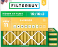 Filterbuy 16x16x2 Air Filter MERV 11 (MPR 1200) Allergen Defense Replacement (4-Pack), Electrostatic Pleated HVAC AC Furnace Filters, Made in USA (Actual Size: 15.50 x 15.50 x 1.75)