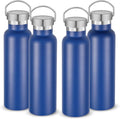 Neihepal 20 oz Insulated Water Bottles Bulk 4 Pack,Stainless Steel Double Wall Sport Bottle with Lid of Handle,Metal Reusable Thermoses Flask with Cup Cap for School,Hikers,Gift (Navy,Set of 4)