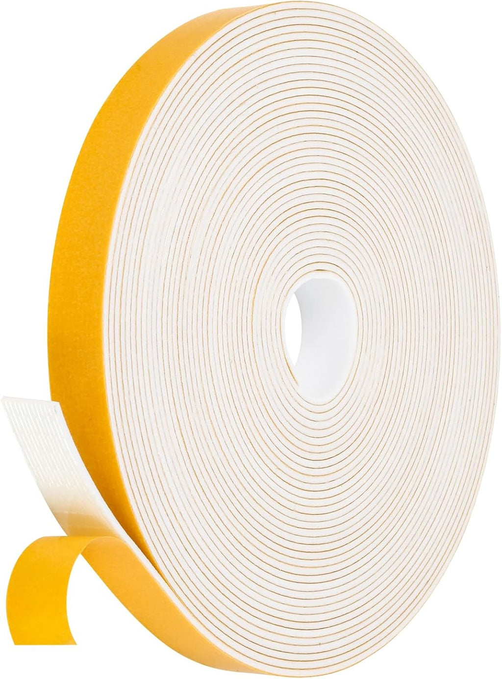 Weather Stripping Door Seal Strip (3/5 Inch X 1/16 Inch X 32Feet), Strong Adhesive, Lightproof, Soundproof, Weatherproof Foam Tape Insulation for Sliding Door, Front Door Frame, Windows- White