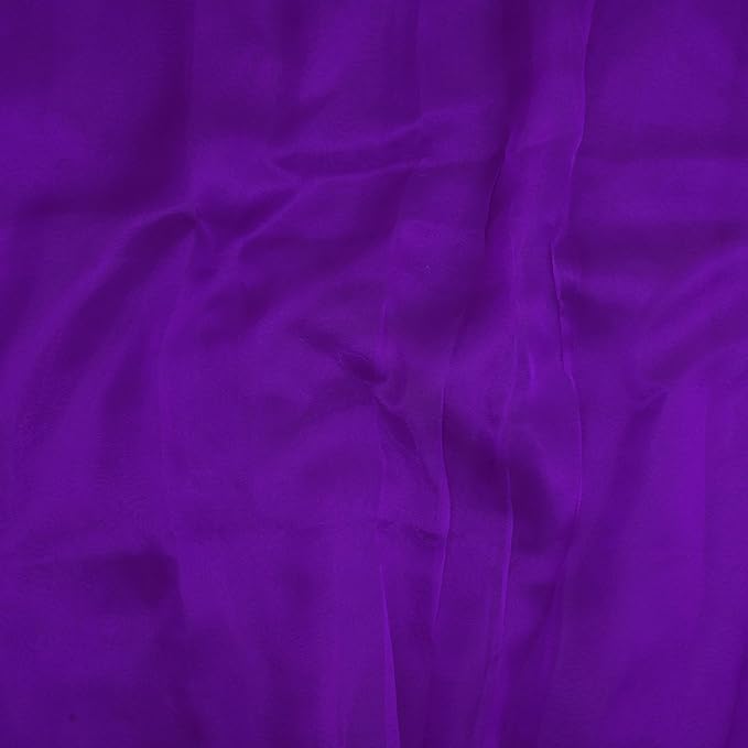 Organza Fabric 10 Yard Bridal Solid Sheer Bolt for Home Décor, Table Décor, Bridal, Fashion, Crafts, Decorations Silky Shiny Organza 44" - (10 Yard, Purple)