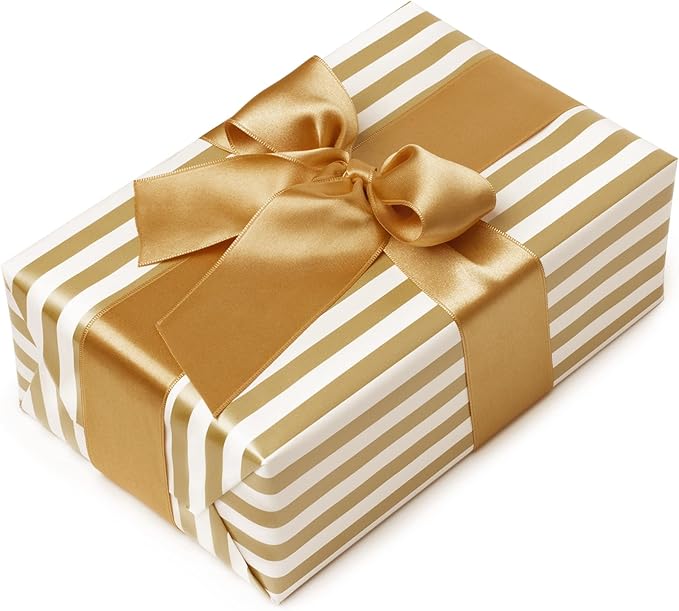 LIUYAXI Old Gold Double Faced Satin Ribbon, 1" X Continuous 25 Yards, Ribbons Perfect for Gift Wrapping Wedding Bouquet Decor DIY Craft Bow Making & Other Projects