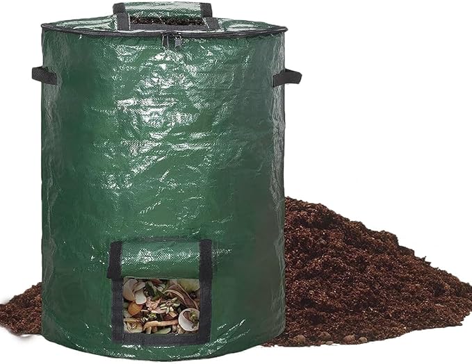 Big Compost Bag - 80 Gallon(300L) Garden Compost Bin for Yard Garbage Cans (Green 1pc)