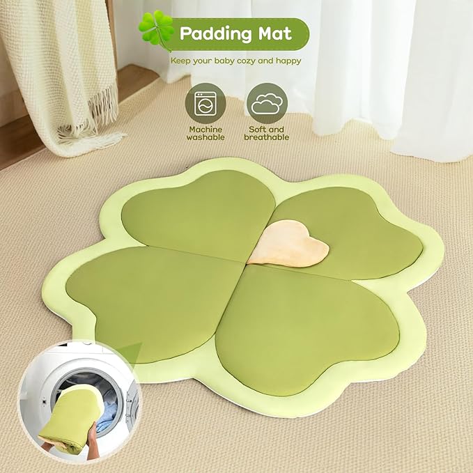 Baby Play Mat Activity Gym for Babies and Toddlers, Four-Leaf Clover Baby Play Gyms & Playmats for Babies
