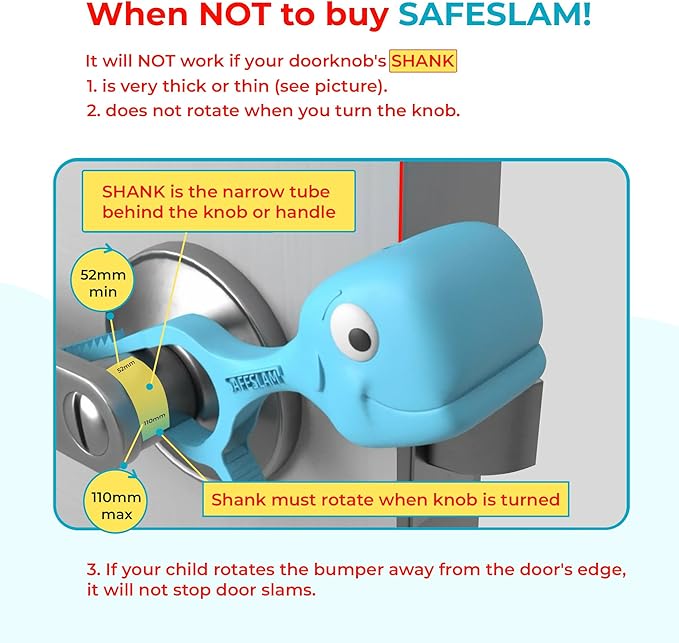 Baby Proofing Door Stopper, Door Pinch Guards Protect Child Fingers & PET Tails. Baby Safety Finger Protectors Prevent Pinch Injuries – Kids and Adults Love Whale Pinch Guard (Blue)