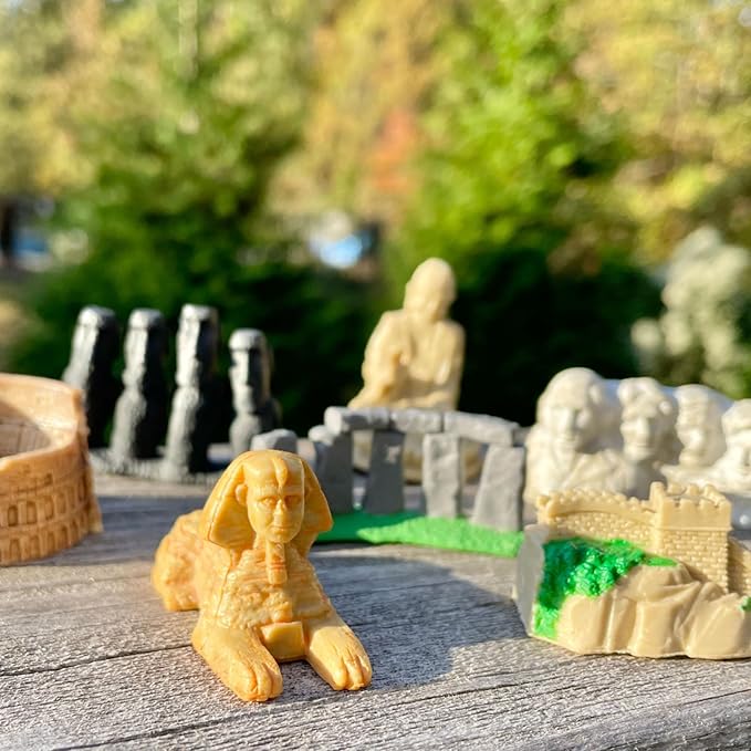 Safari Ltd. World Landmarks TOOB - 7 Figurines: Mount Rushmore, Great Wall, Easter Island heads, Colosseum, Sphinx, Stonehenge - Educational Toy Figures For Boys, Girls & Kids Ages 3+