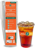 ECO SOUL 100% Clear Compostable Party Cups | (100 Count, 12 oz) | Disposable | Biodegradable | Plant Based Eco-friendly Alternative to Paper & Plastic Cups | For Weddings & Gatherings
