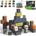 Halloween Themed Magnetic Blocks for Kids Skeleton Toys Spooky Town Building Kit Halloween Party Favors Gift for Children & Adults(1 inch)