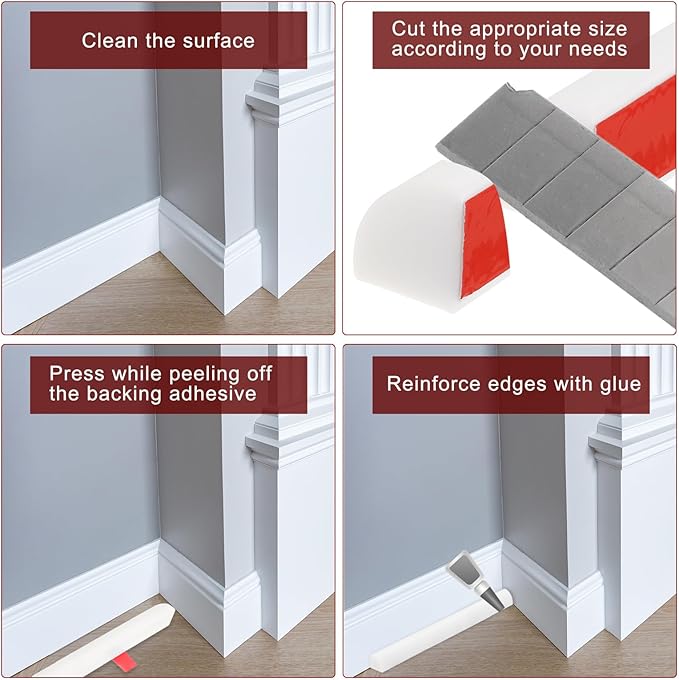 uxcell Flexible Molding Trim, 39 Inch Flexible Quarter Round Molding Silicone Peel and Stick Trim Self Adhesive Shower Water Barrier for Corner Decor Bathroom Kitchen, Transparent