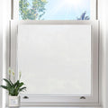 Privacy Window Film Static Cling, Frosted Glass Decorative Window Film with 96% UV Blocking, Non-Adhesive Removable Window Cling for Home Office Bathroom, 35.4 x 118.1 Inches, White